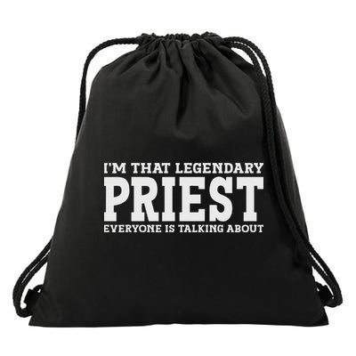 Priest Job Title Employee Funny Worker Profession Priest Drawstring Bag