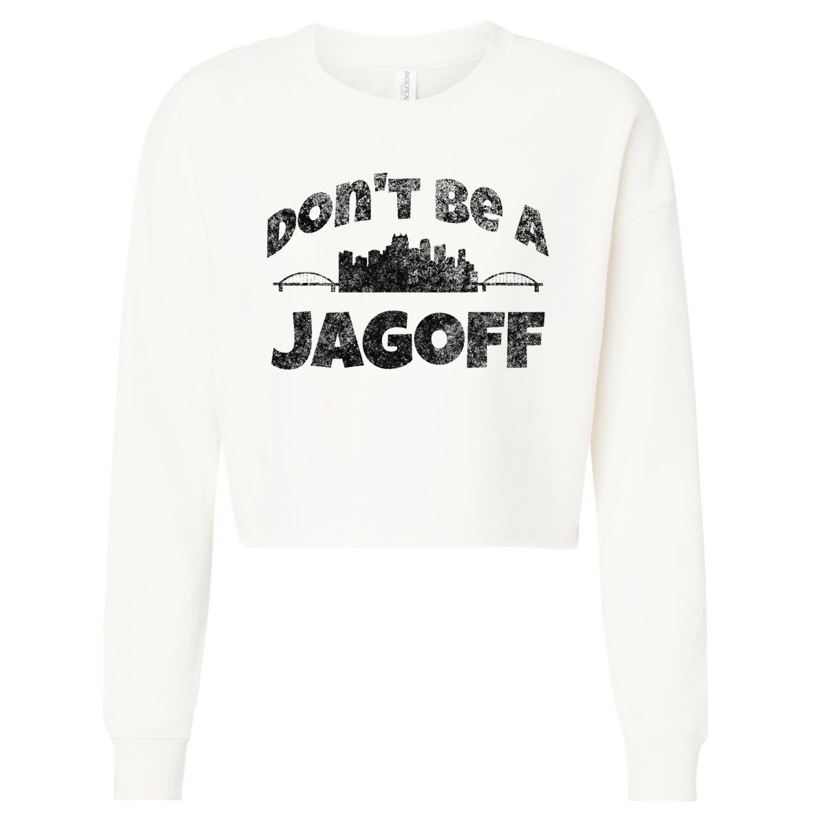 Pittsburgh Jagoff Yinz Funny Yinzer Steel City 412 Home Cropped Pullover Crew