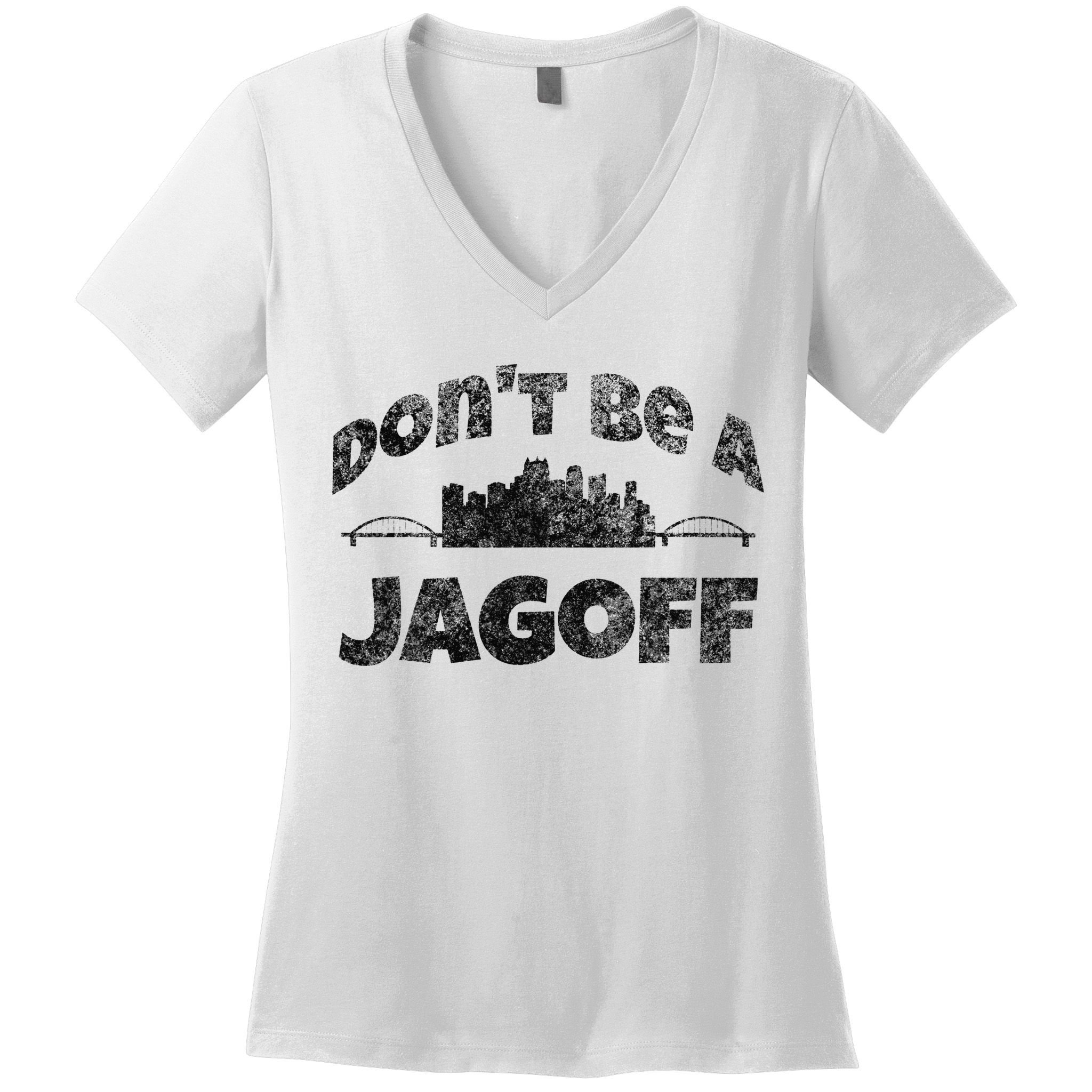 Pittsburgh Jagoff Yinz Funny Yinzer Steel City 412 Home Women's V-Neck T-Shirt