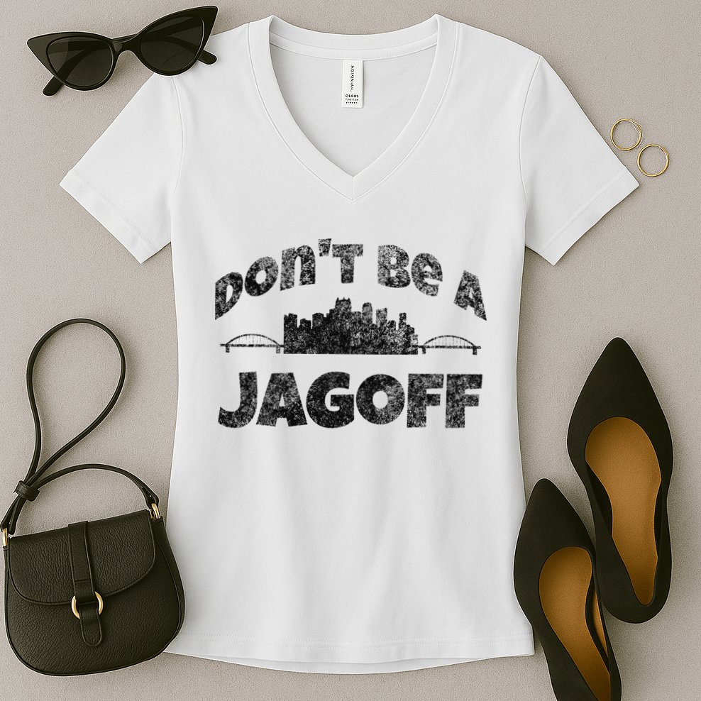Pittsburgh Jagoff Yinz Funny Yinzer Steel City 412 Home Women's V-Neck T-Shirt