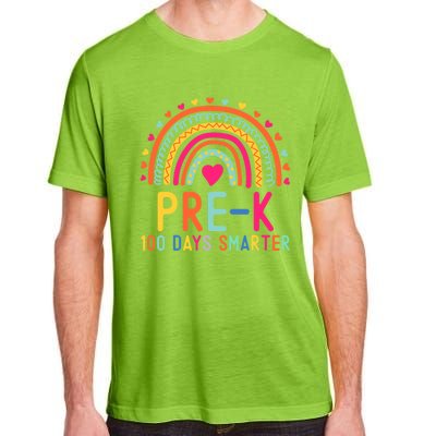 Pre K 100 Days Smarter Rainbow Teacher 100th Day Of School Gift Adult ChromaSoft Performance T-Shirt