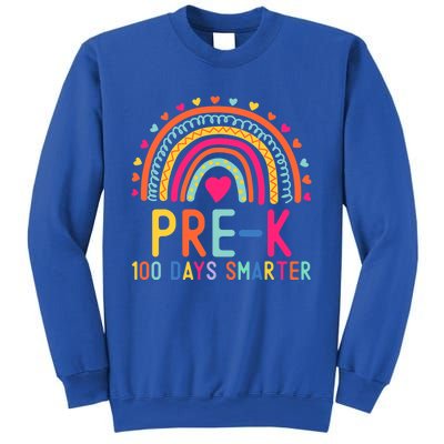 Pre K 100 Days Smarter Rainbow Teacher 100th Day Of School Gift Sweatshirt