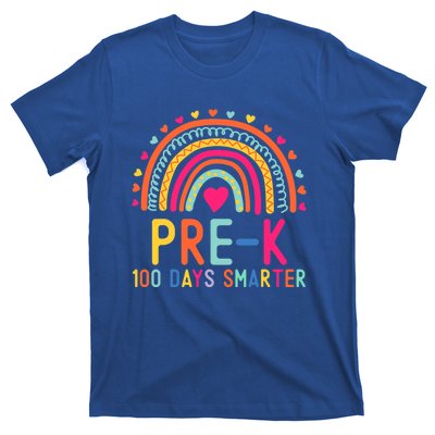 Pre K 100 Days Smarter Rainbow Teacher 100th Day Of School Gift T-Shirt