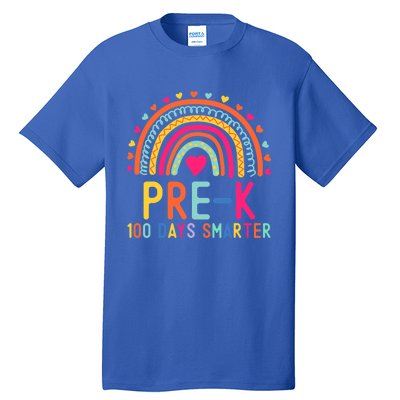 Pre K 100 Days Smarter Rainbow Teacher 100th Day Of School Gift Tall T-Shirt