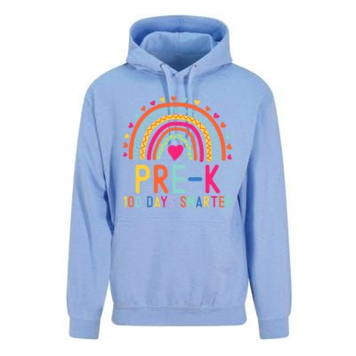 Pre K 100 Days Smarter Rainbow Teacher 100th Day Of School Gift Unisex Surf Hoodie