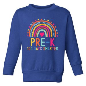 Pre K 100 Days Smarter Rainbow Teacher 100th Day Of School Gift Toddler Sweatshirt