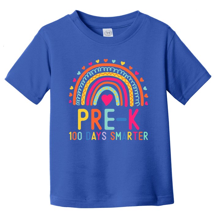 Pre K 100 Days Smarter Rainbow Teacher 100th Day Of School Gift Toddler T-Shirt