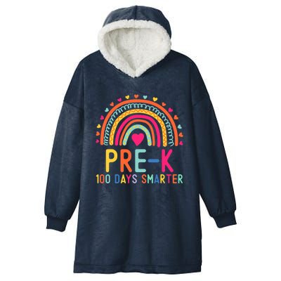 Pre K 100 Days Smarter Rainbow Teacher 100th Day Of School Gift Hooded Wearable Blanket