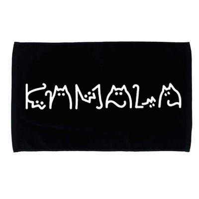 President Kamala 2024 Kamala Cat Letter Font Design Microfiber Hand Towel