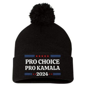 Pro Kamala 2024 Feminist Women Rights Harris Pom Pom 12in Knit Beanie