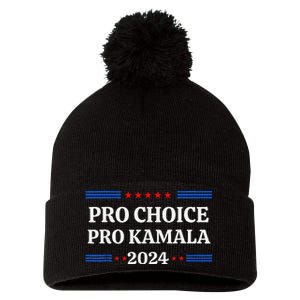 Pro Kamala 2024 Feminist Rights Harris Pom Pom 12in Knit Beanie