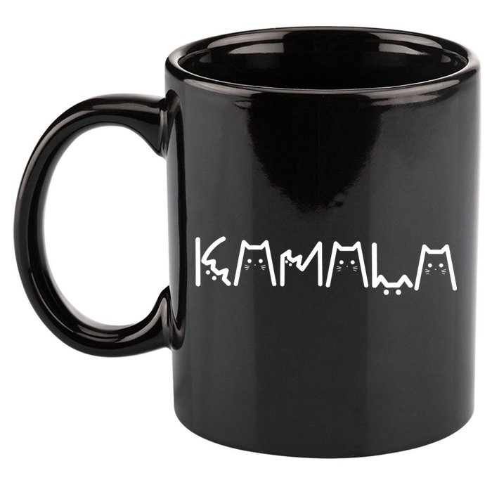 President Kamala 2024 Kamala Cat Letter Font Design 11oz C Handle Ceramic Mug