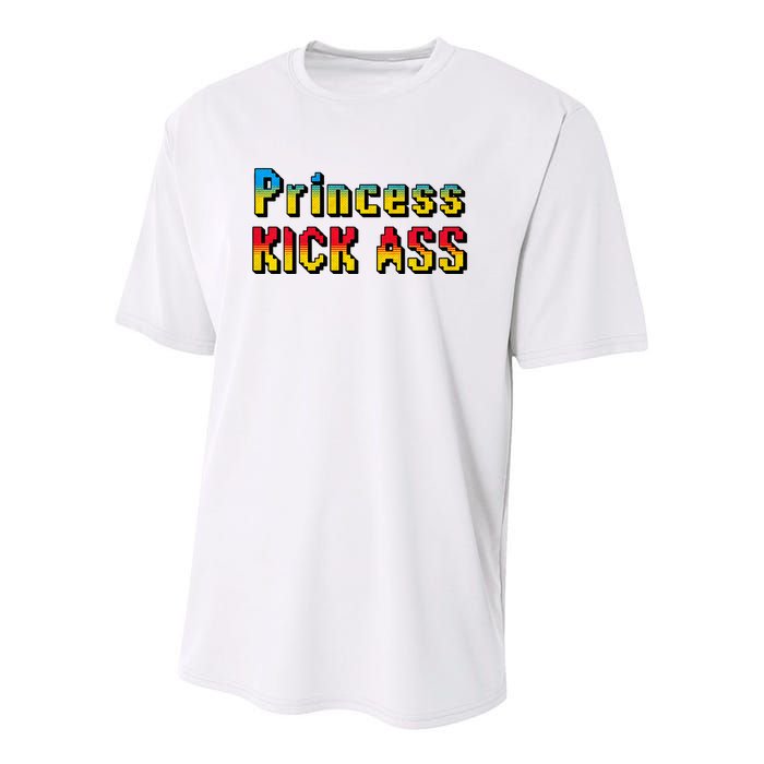 Princess Kick Ass Empowering Apparel For Modern Women Youth Performance Sprint T-Shirt