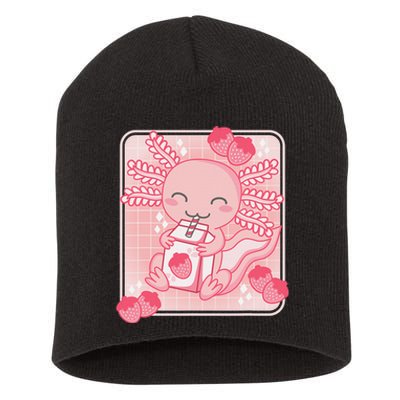 Pink Kawaii Aesthetic Axolotl Japanese Strawberry Milk Anime  Short Acrylic Beanie