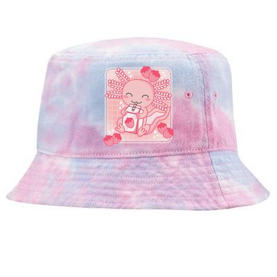 Pink Kawaii Aesthetic Axolotl Japanese Strawberry Milk Anime  Tie-Dyed Bucket Hat