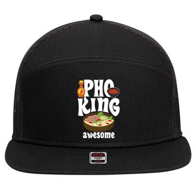 Pho King Awesome Vietnamese Cuisine Noodle Soup Ramen Asia 7 Panel Mesh Trucker Snapback Hat