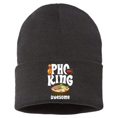 Pho King Awesome Vietnamese Cuisine Noodle Soup Ramen Asia Sustainable Knit Beanie