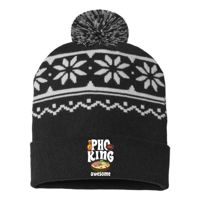 Pho King Awesome Vietnamese Cuisine Noodle Soup Ramen Asia USA-Made Snowflake Beanie