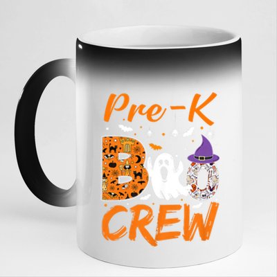 Pre K Boo Crew Teacher Student Halloween Pre Kindergarten 11oz Black Color Changing Mug