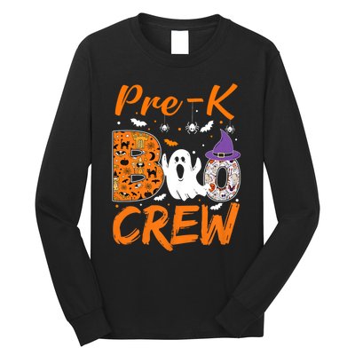 Pre K Boo Crew Teacher Student Halloween Pre Kindergarten Long Sleeve Shirt