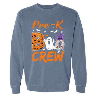 Pre K Boo Crew Teacher Student Halloween Pre Kindergarten Garment-Dyed Sweatshirt