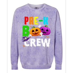 Pre K Boo Crew Funny Halloween Costume Teachers Colorblast Crewneck Sweatshirt