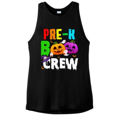 Pre K Boo Crew Funny Halloween Costume Teachers Ladies PosiCharge Tri-Blend Wicking Tank