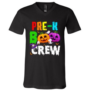 Pre K Boo Crew Funny Halloween Costume Teachers V-Neck T-Shirt