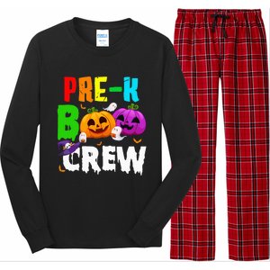 Pre K Boo Crew Funny Halloween Costume Teachers Long Sleeve Pajama Set