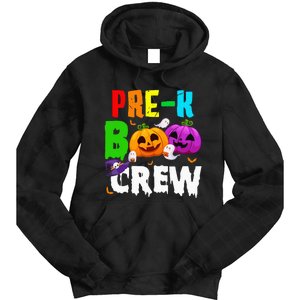 Pre K Boo Crew Funny Halloween Costume Teachers Tie Dye Hoodie