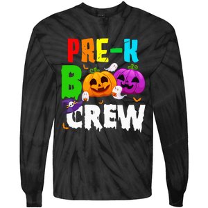 Pre K Boo Crew Funny Halloween Costume Teachers Tie-Dye Long Sleeve Shirt