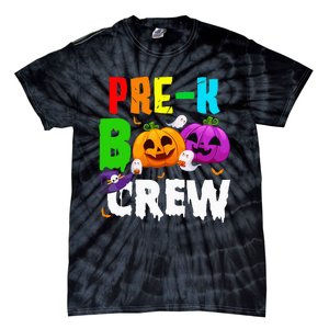 Pre K Boo Crew Funny Halloween Costume Teachers Tie-Dye T-Shirt