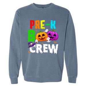 Pre K Boo Crew Funny Halloween Costume Teachers Garment-Dyed Sweatshirt