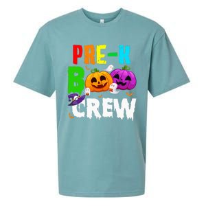 Pre K Boo Crew Funny Halloween Costume Teachers Sueded Cloud Jersey T-Shirt