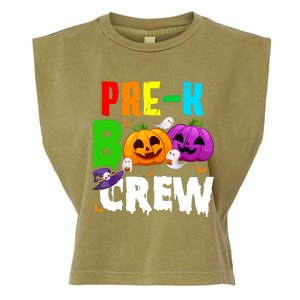 Pre K Boo Crew Funny Halloween Costume Teachers Garment-Dyed Women's Muscle Tee