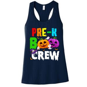 Pre K Boo Crew Funny Halloween Costume Teachers Women's Racerback Tank