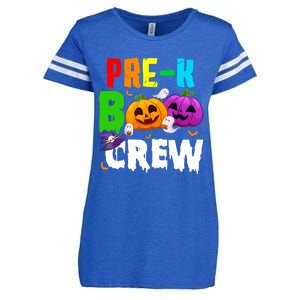 Pre K Boo Crew Funny Halloween Costume Teachers Enza Ladies Jersey Football T-Shirt