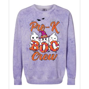 Pre K Boo Crew Cute Ghost Funny Halloween Teacher Student Colorblast Crewneck Sweatshirt