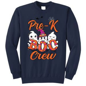 Pre K Boo Crew Cute Ghost Funny Halloween Teacher Student Tall Sweatshirt