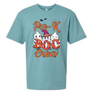 Pre K Boo Crew Cute Ghost Funny Halloween Teacher Student Sueded Cloud Jersey T-Shirt