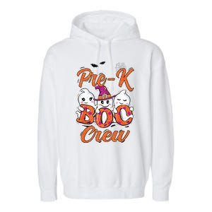 Pre K Boo Crew Cute Ghost Funny Halloween Teacher Student Garment-Dyed Fleece Hoodie