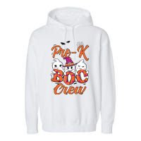 Pre K Boo Crew Cute Ghost Funny Halloween Teacher Student Garment-Dyed Fleece Hoodie