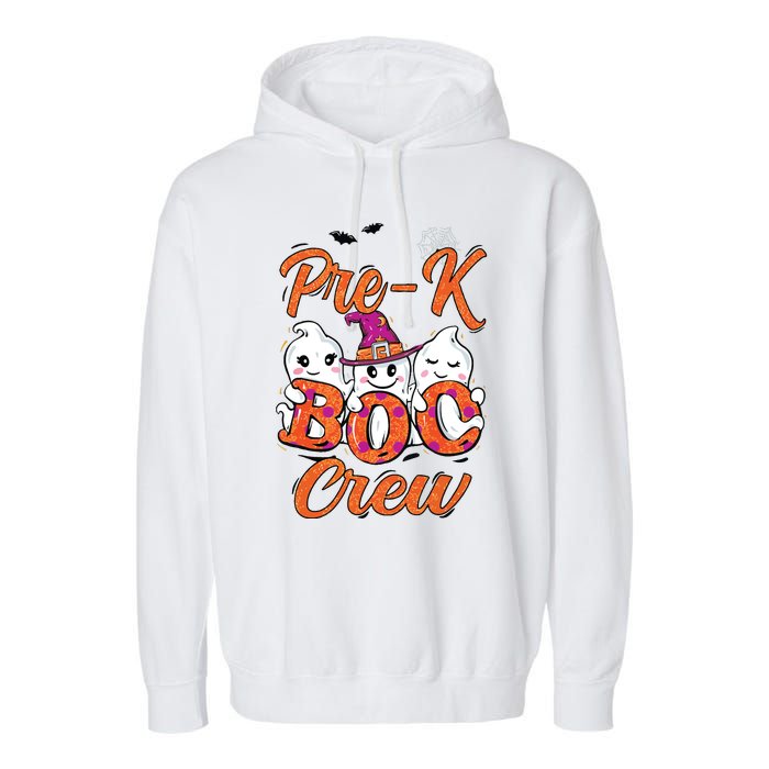 Pre K Boo Crew Cute Ghost Funny Halloween Teacher Student Garment-Dyed Fleece Hoodie