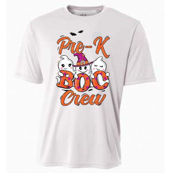 Pre K Boo Crew Cute Ghost Funny Halloween Teacher Student Cooling Performance Crew T-Shirt