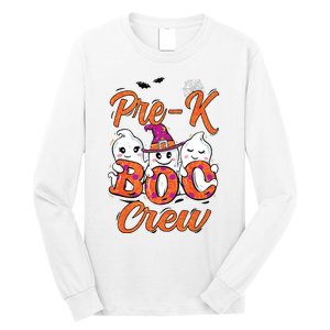 Pre K Boo Crew Cute Ghost Funny Halloween Teacher Student Long Sleeve Shirt