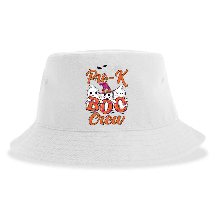 Pre K Boo Crew Cute Ghost Funny Halloween Teacher Student Sustainable Bucket Hat