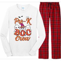 Pre K Boo Crew Cute Ghost Funny Halloween Teacher Student Long Sleeve Pajama Set