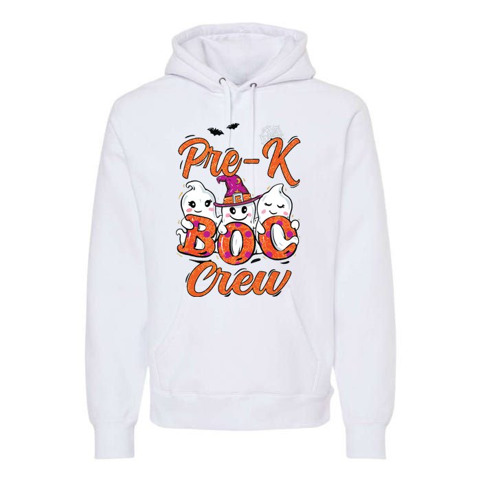 Pre K Boo Crew Cute Ghost Funny Halloween Teacher Student Premium Hoodie