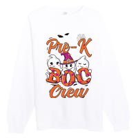 Pre K Boo Crew Cute Ghost Funny Halloween Teacher Student Premium Crewneck Sweatshirt