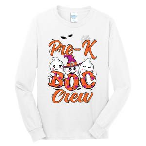 Pre K Boo Crew Cute Ghost Funny Halloween Teacher Student Tall Long Sleeve T-Shirt